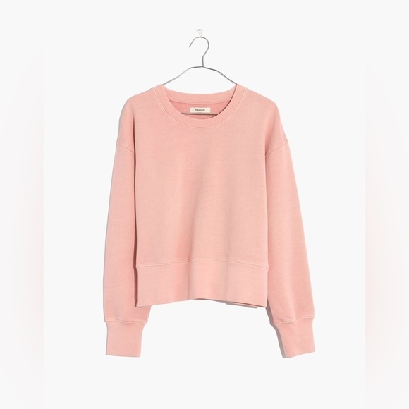 MADEWELL Garment-Dyed Crop Sweatshirt In Forgotten Petal - Picture 4 of 6